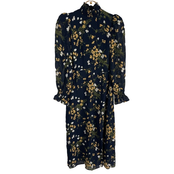 Reformation Stevi shirred floral-print georgette midi dress Gemini - Picture 3 of 16